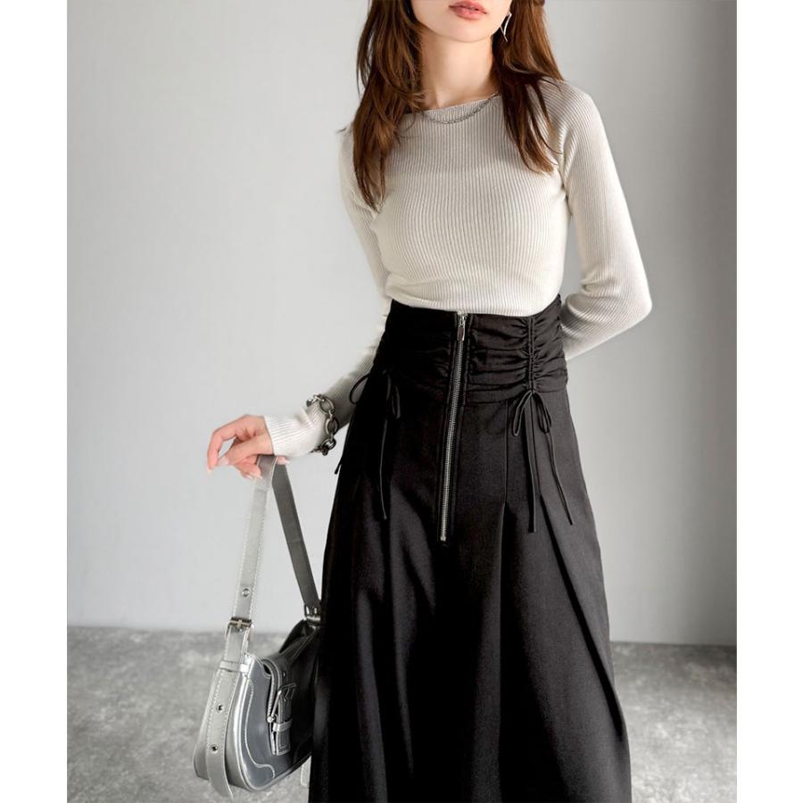 【mily bilet】 ボトムス パンツ レデイース コルセット 風 ウエスト シャーリング ハイウエスト タック 入り ワイドパンツ スタイルアップ 大きいサイズ | classicalelf | 10