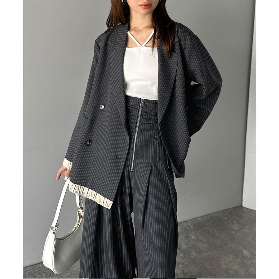 【mily bilet】 ボトムス パンツ レデイース コルセット 風 ウエスト シャーリング ハイウエスト タック 入り ワイドパンツ スタイルアップ 大きいサイズ | classicalelf | 15