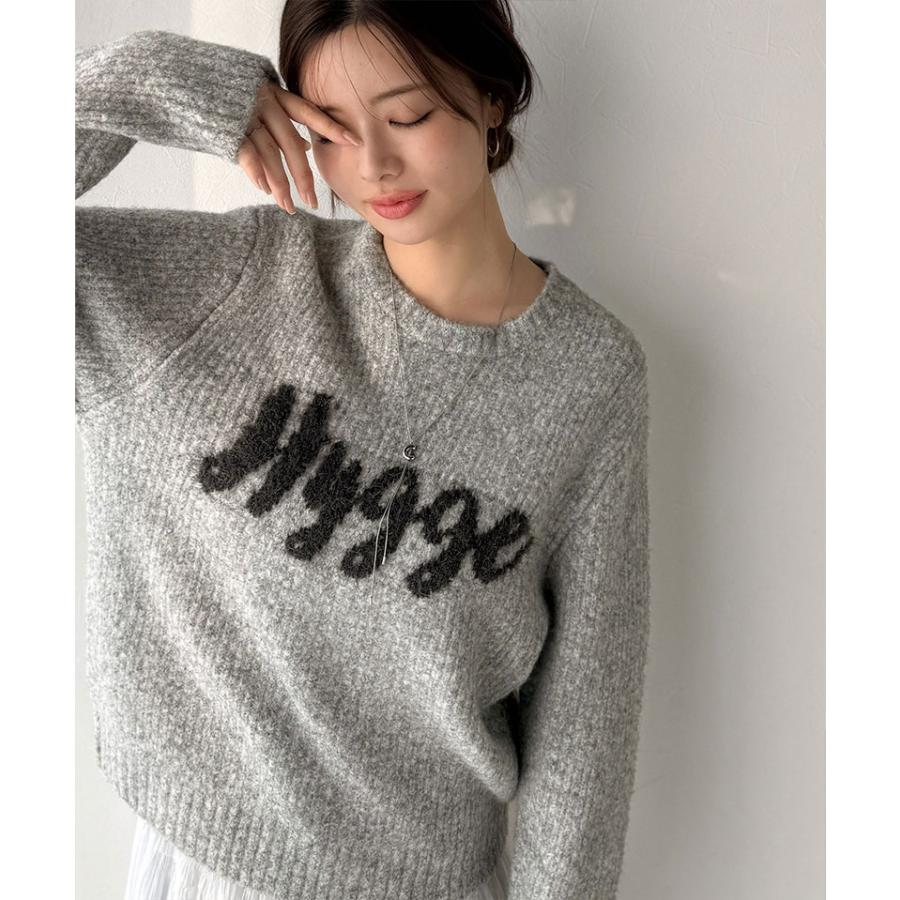 【mily bilet】トップス ニット レディース フェザー ジャガード ロゴ ミックスニット プルオーバー 長袖 ゆるっと オーバーサイズ 大きいサイズ | classicalelf | 14