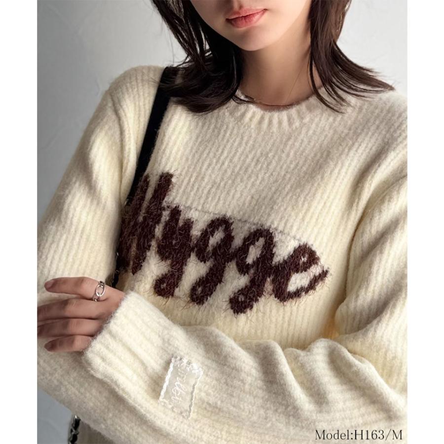 【mily bilet】トップス ニット レディース フェザー ジャガード ロゴ ミックスニット プルオーバー 長袖 ゆるっと オーバーサイズ 大きいサイズ | classicalelf | 02