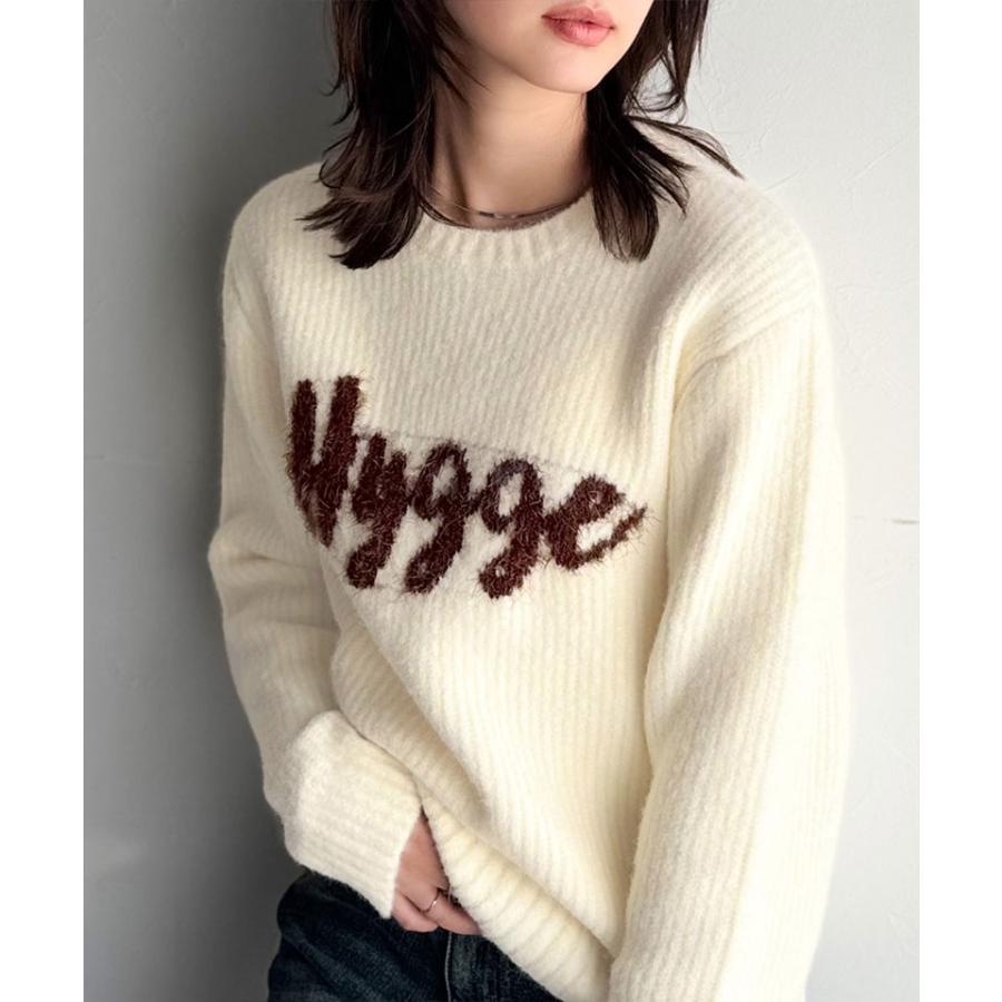 【mily bilet】トップス ニット レディース フェザー ジャガード ロゴ ミックスニット プルオーバー 長袖 ゆるっと オーバーサイズ 大きいサイズ | classicalelf | 05