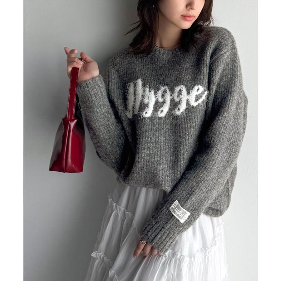 【mily bilet】トップス ニット レディース フェザー ジャガード ロゴ ミックスニット プルオーバー 長袖 ゆるっと オーバーサイズ 大きいサイズ | classicalelf | 08