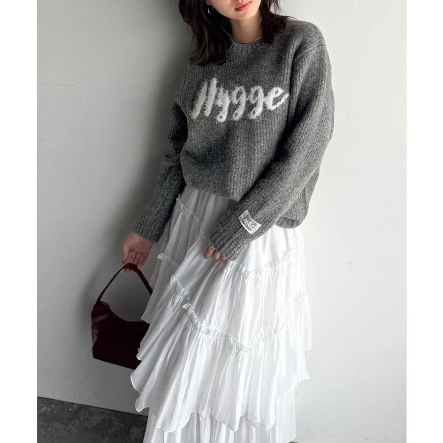 【mily bilet】トップス ニット レディース フェザー ジャガード ロゴ ミックスニット プルオーバー 長袖 ゆるっと オーバーサイズ 大きいサイズ | classicalelf | 09