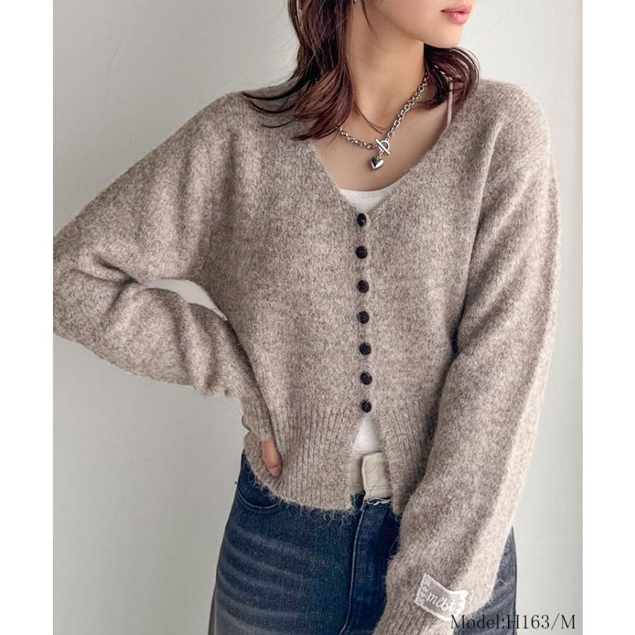 【mily bilet】 トップス カーディガン レディース レース ネーム 付き くるみ ボタン ミックス ニットカーデ 長袖 ショート丈 大きいサイズ 秋 冬 | classicalelf | 10