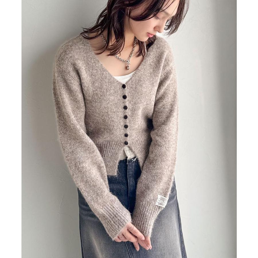 【mily bilet】 トップス カーディガン レディース レース ネーム 付き くるみ ボタン ミックス ニットカーデ 長袖 ショート丈 大きいサイズ 秋 冬 | classicalelf | 12