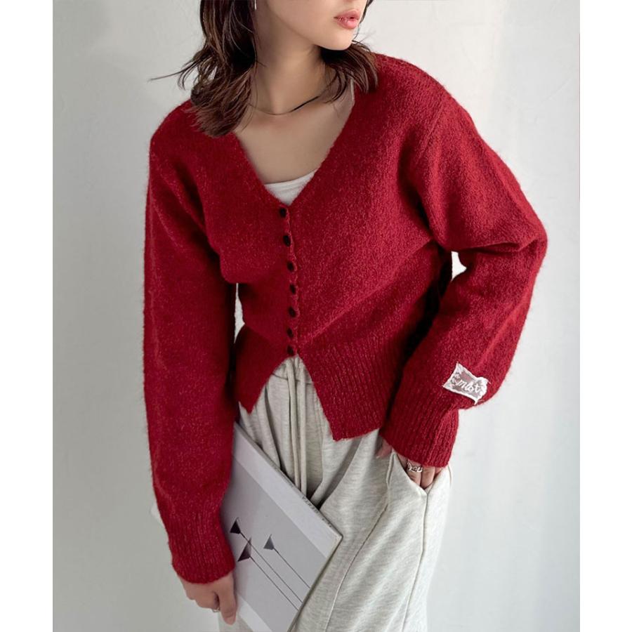 【mily bilet】 トップス カーディガン レディース レース ネーム 付き くるみ ボタン ミックス ニットカーデ 長袖 ショート丈 大きいサイズ 秋 冬 | classicalelf | 15