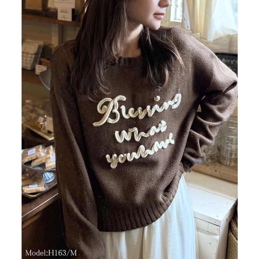 【mily bilet】トップス ニット レディース プルオーバー コード刺繍 ネップニット 華やか カジュアル ゆったり リラックス感 ポップ デイリーユース | classicalelf | 12