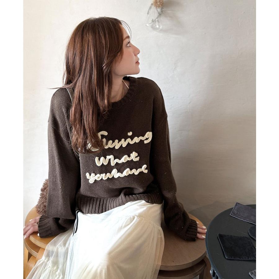 【mily bilet】トップス ニット レディース プルオーバー コード刺繍 ネップニット 華やか カジュアル ゆったり リラックス感 ポップ デイリーユース | classicalelf | 13