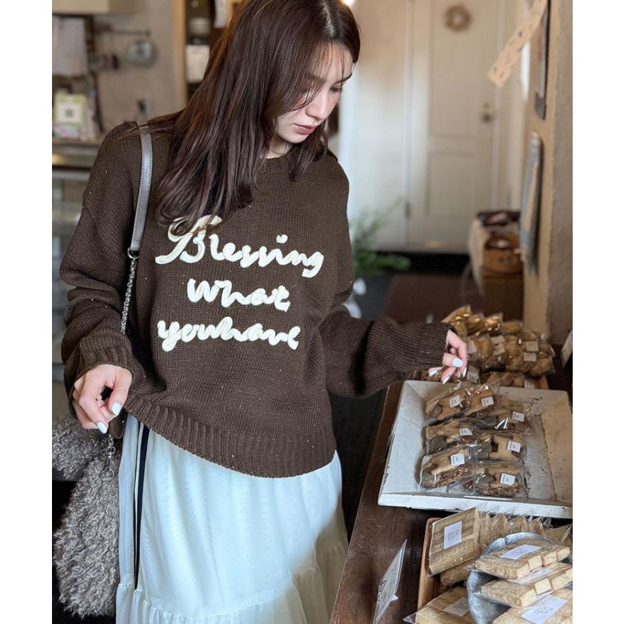 【mily bilet】トップス ニット レディース プルオーバー コード刺繍 ネップニット 華やか カジュアル ゆったり リラックス感 ポップ デイリーユース | classicalelf | 15