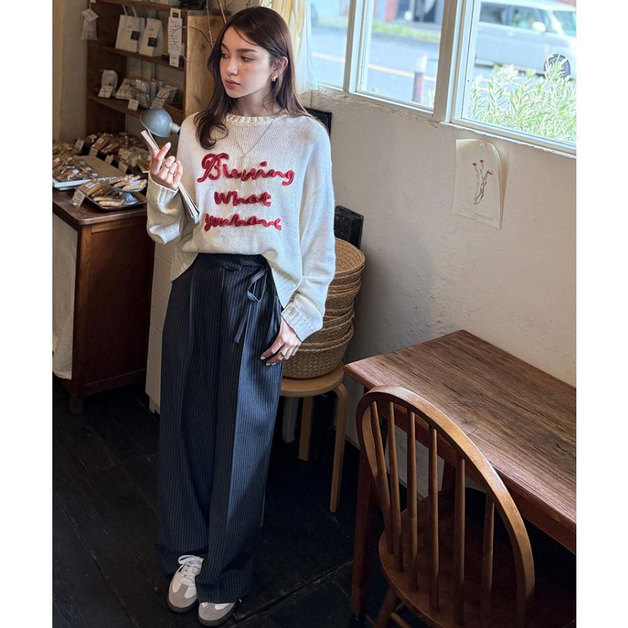 【mily bilet】トップス ニット レディース プルオーバー コード刺繍 ネップニット 華やか カジュアル ゆったり リラックス感 ポップ デイリーユース | classicalelf | 03