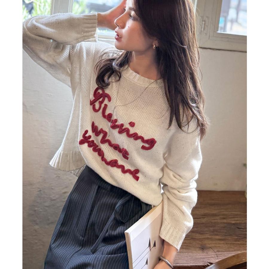 【mily bilet】トップス ニット レディース プルオーバー コード刺繍 ネップニット 華やか カジュアル ゆったり リラックス感 ポップ デイリーユース | classicalelf | 04