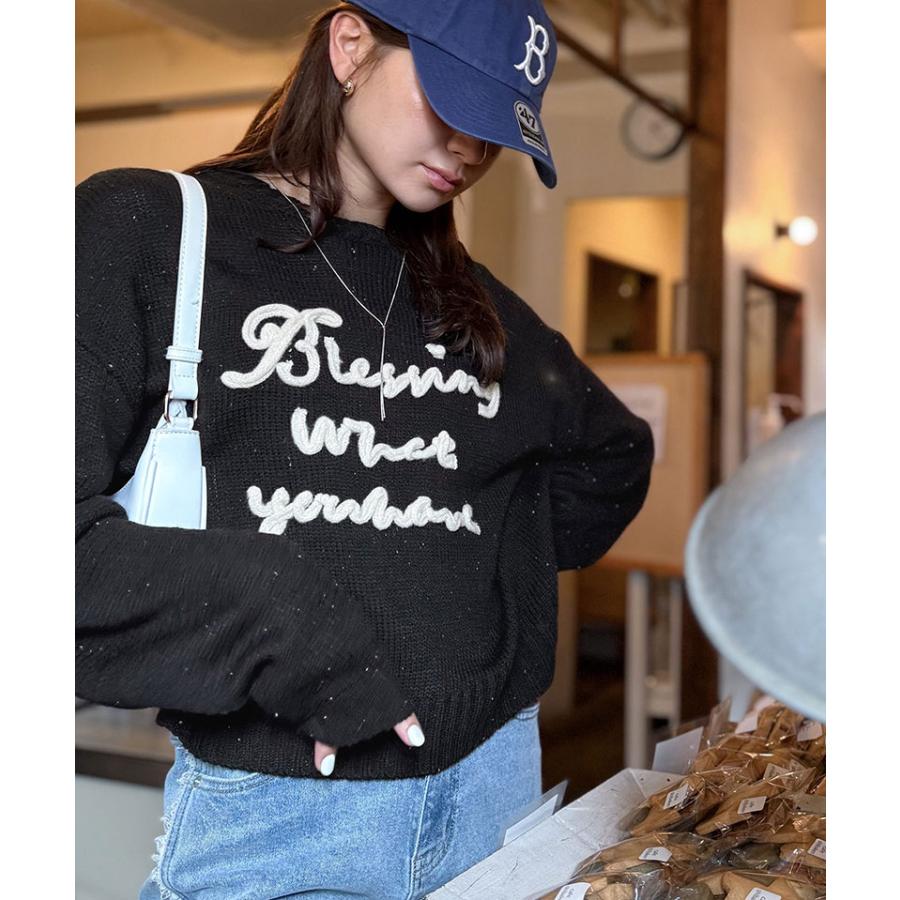 【mily bilet】トップス ニット レディース プルオーバー コード刺繍 ネップニット 華やか カジュアル ゆったり リラックス感 ポップ デイリーユース | classicalelf | 08