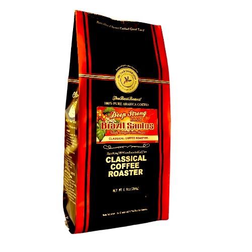 コーヒー 珈琲 ブラジルサントス ディープストロングロースト シングルオリジン コーヒー豆 8.8oz 250g 豆 or 挽 | CLASSICAL COFFEE ROASTER