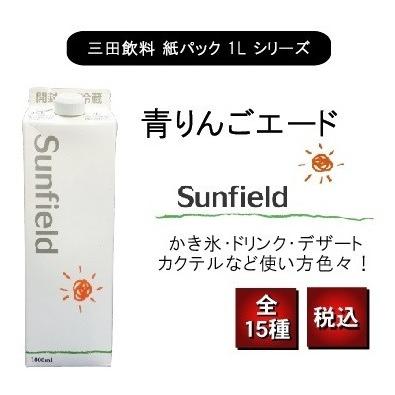 三田飲料 青りんごエード 紙パック 1000ml 業務用 カクテル 屋台 おまつり GREENAPPLE | Sunfield