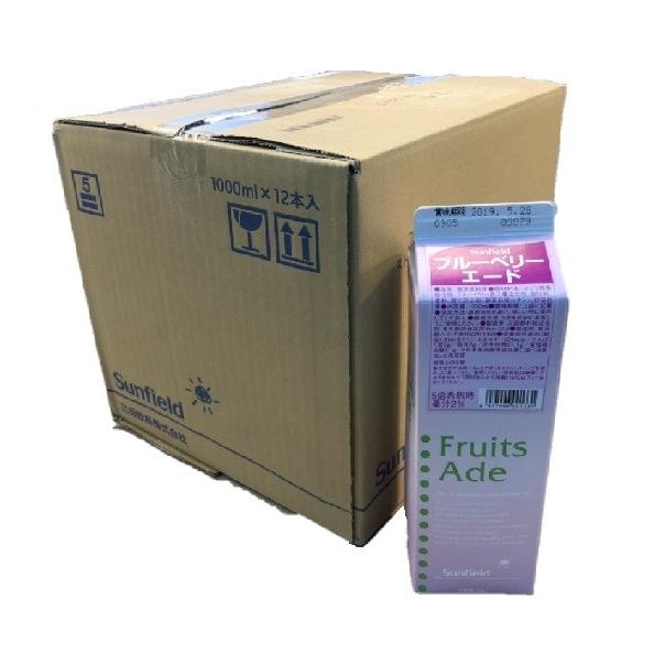 三田飲料 ブルーベリーエード 紙パック 1000ml×12本 ケース販売 業務用 屋台 模擬店 カクテル 製菓 Sunfield（サンフィールド） 三田飲料 ブルーベリーエード 紙パック