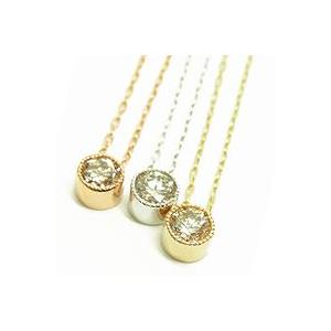 Classic CHESS（クラシックチェス） 一粒ダイヤ ネックレス 0.15ct K18 
