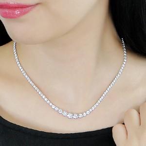 pt900 プラチナ ダイヤモンド ダイヤ 5カラット ネックレス ペンダント グラデーション テニスネックレス 5ct SIクラス 豪華 送料無料 CSN00115｜classicchess｜02