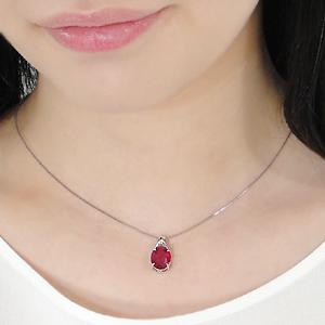 ネックレス ルビー ダイヤモンド ダイヤ  ペンダント カラーストーン オーバルカット 一粒 大粒 7月 誕生石 ギフト CSN00121-ptの画像