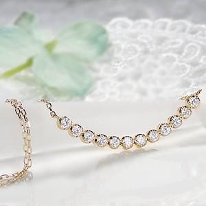 ネックレス ダイヤモンド イエローゴールド レディース ペンダント ライン 18k 18金 YG SIクラス シンプル プレゼント 誕生日 クリスマス CSN00132-18Yの画像