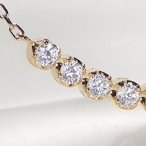 ネックレス ダイヤモンド イエローゴールド レディース ペンダント ライン 18k 18金 YG SIクラス シンプル プレゼント 誕生日 クリスマス CSN00132-18Yの画像