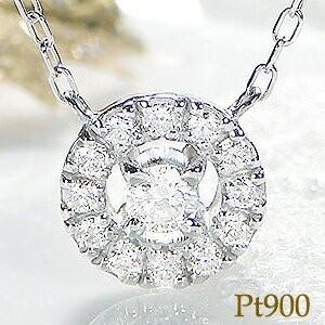 Pt900 0.20ct ダイヤモンド ネックレス ペンダント プラチナ 丸 両吊り ダイヤ 取り巻き プラチナ900 PT レディース ギフト プレゼント CSN00165-PT｜classicchess