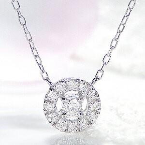 Pt900 0.20ct ダイヤモンド ネックレス ペンダント プラチナ 丸 両吊り ダイヤ 取り巻き プラチナ900 PT レディース ギフト プレゼント CSN00165-PT｜classicchess｜02