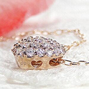 美品　18金PG ダイヤモンドパヴェ　ハート　ネックレス 楽天市場】K18PG【0.3ct】ハート パヴェダイヤモンド ネックレス