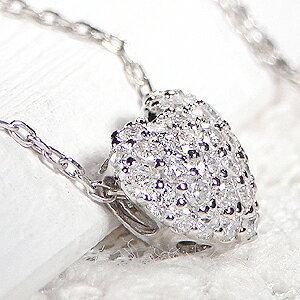 Pt900 0.3ct ハート パヴェ ダイヤモンド ネックレス ペンダント pave