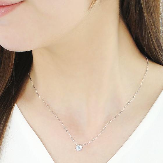 PT950 ブルーダイヤモンドネックレス 未使用 Pt950ブルーダイヤモンド/ダイヤモンドネックレス