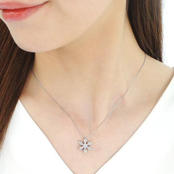 ネックレスとペンダント pt900 18k ダイヤモンド付き ネックレス レディース ダイヤモンド 華奢 0.15ct PLUSTER 一粒 PT900