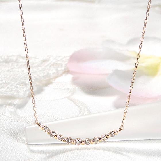 キラ　0.2ctダイヤモンド ラインネックレス 楽天市場】ダイヤモンド ライン ネックレス 天然ダイヤ