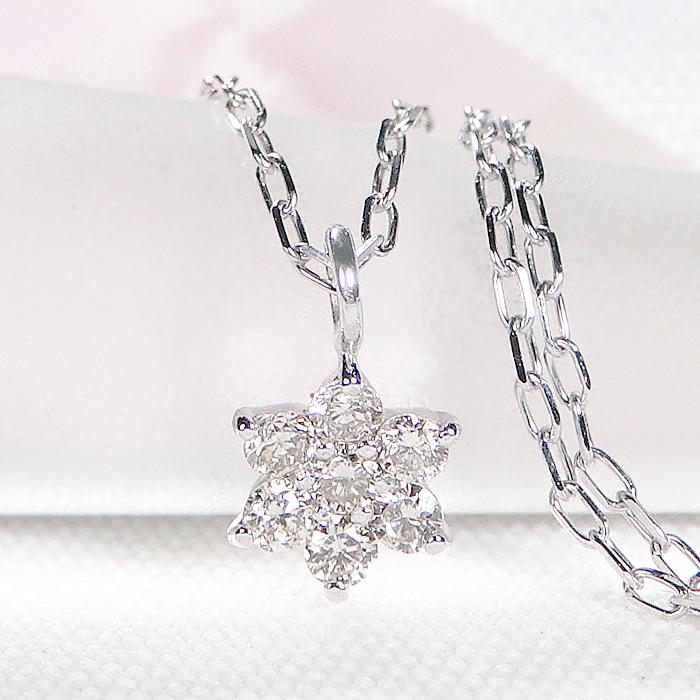 k18金 D0.10ct 花形ダイヤモンドネックレス b8d7b32d1e3d61f2a9a206d7941a7a