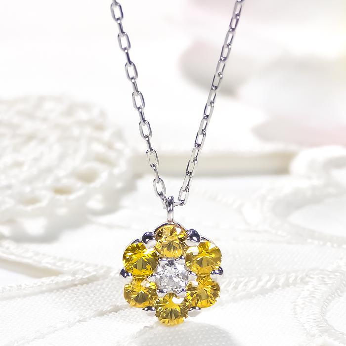 イエローフラワーネックレス