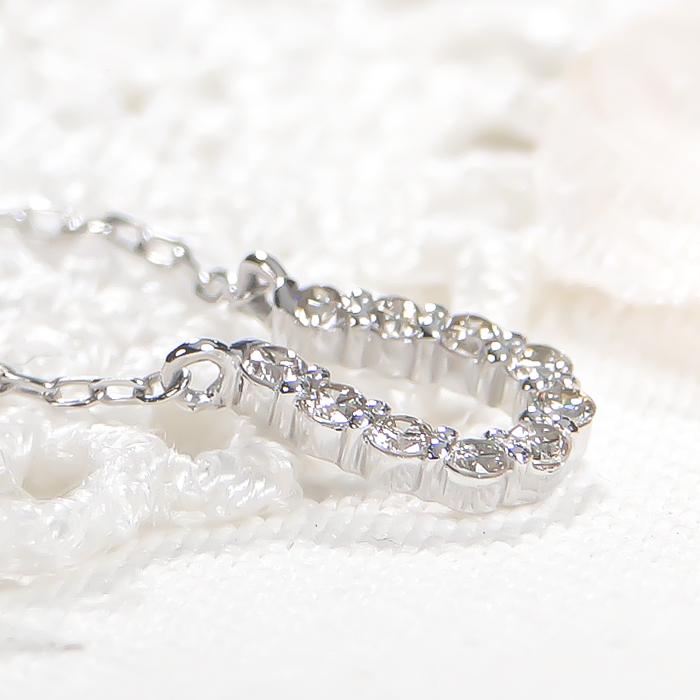 Pt900 K18YG 0.10ct ダイヤモンド 馬蹄 ネックレス 0.10ct 送料無料 お守り アミュレット ラッキーアイテム ラッキーモチーフ  クラシックチェス CSN00244の画像