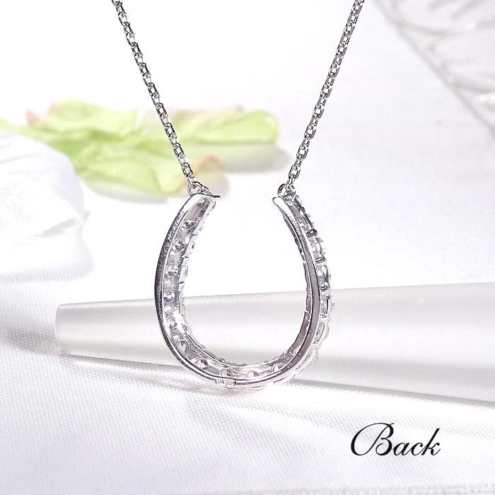 Pt900 1.0ct ダイヤモンド 馬蹄モチーフ ペンダント 送料無料 お守り アミュレット ラッキーアイテム １カラット ラッキーモチーフ クラシックチェス CSN00251の画像