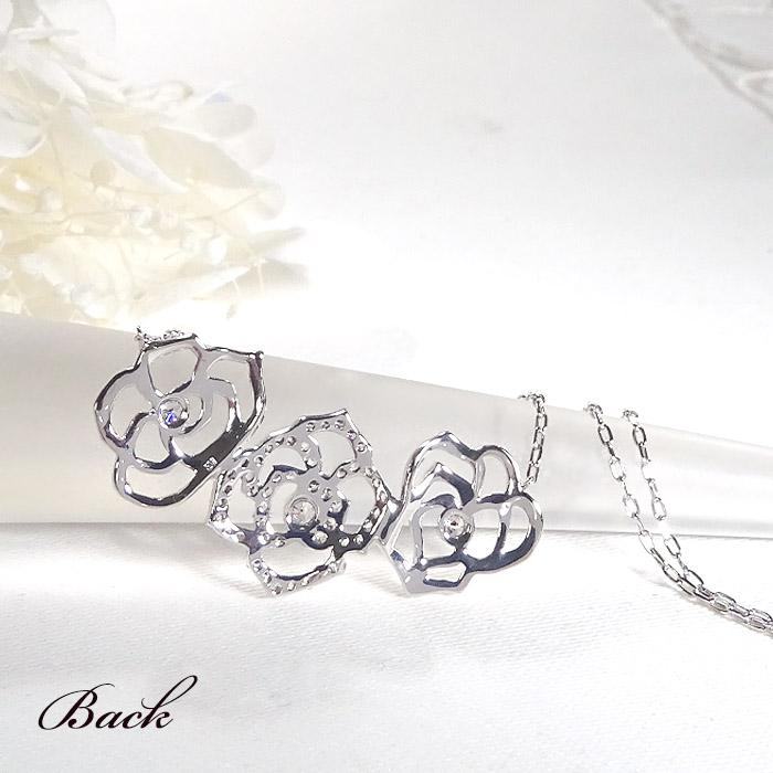 Pt900 0.30ct ダイヤモンド 薔薇モチーフ ペンダント 送料無料 バラ ネックレス ローズ プラチナ PT 人気 花 フラワー Rose ローズ クラシックチェス CSN00252の画像