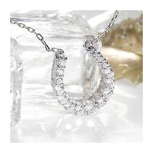 ダイヤモンド ネックレス 馬蹄 モチーフ K18WG　0.5ct csn0064-18の画像