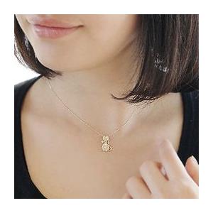 K18YG ダイヤモンド パヴェ ペンダント 0.28ct ねこ モチーフ csn0089-18の画像