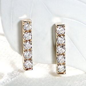 Classic CHESS K18YG 0.2ct ダイヤモンドバーピアス 18金 K18 Classic CHESS K18YG 0.2ct ダイヤモンドバーピアス 18金 K18