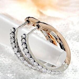 aatantan　pt900 合計0.30ct フープピアス 楽天市場】Pt900【0.30ct】ダイヤモンド フープピアスダイヤ