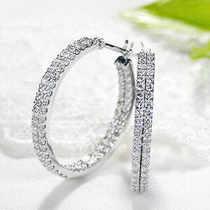 Classic CHESS ピアス ダイヤモンド K18WG 1.0ct エタニティ