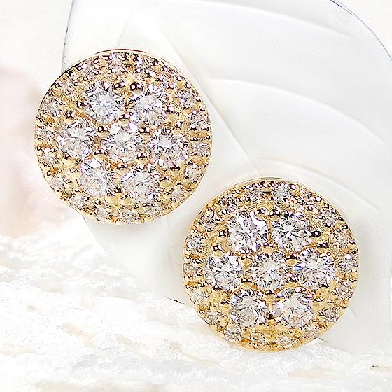 Classic CHESS K18YG 0.92ctUP ダイヤモンド パヴェ ピアス