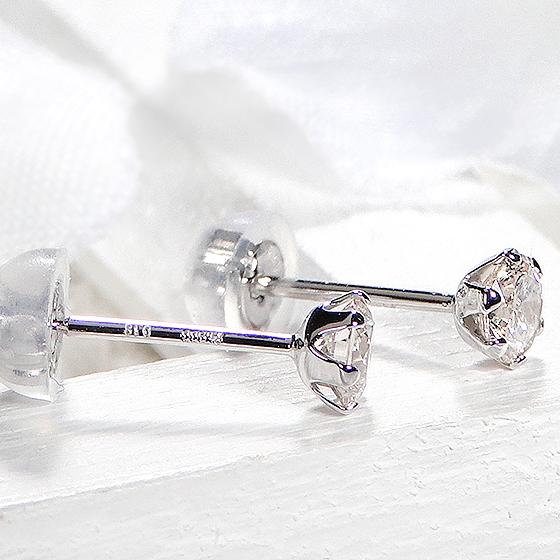プラチナ Pt900 0.36ct ダイヤモンド 一粒 ピアス 送料無料 PT 1粒 ダイヤ シンプル ダイア 一粒石 定番 1石 記念 誕生日 人気 ギフト プレゼント | Classic CHESS | 02