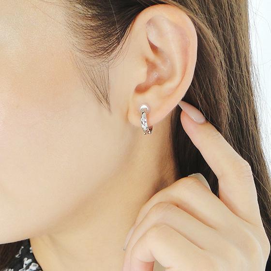 Classic CHESS Pt900 K18PG 0.10ct ダイヤモンド イヤピタ 送料無料  