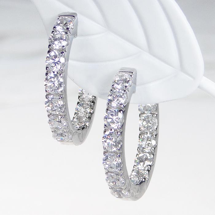 Classic CHESS K18WG 2.0ct ダイヤモンド 中折れ フープ ピアス Classic CHESS K18WG 2.0ct ダイヤモンド 中折れ フープ ピアス