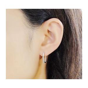 ダイヤモンド 中折れ フープピアス 16mm K18WG 0.5ct csp0025-18w