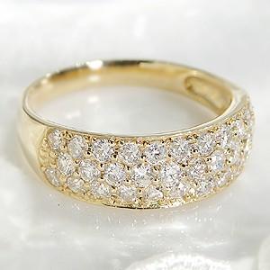 完動品 指輪 リング ダイヤモンド レディース １カラット パヴェ クリスマス 誕生日 プレゼント イエローゴールド 18金 K18 ダイヤ 豪華 1ct pave csr0064-18 【JSB1462363027】(51274円)