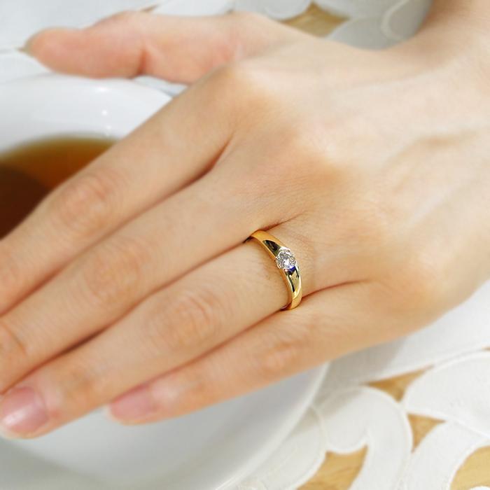 Classic CHESS K18YG 一粒ダイヤモンドリング【0.3ct】イエロー