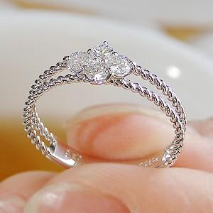 指輪 リング ダイヤモンド プラチナ ツイスト フラワー プレゼント 誕生日 クリスマス pt900 4石 0.3ct 0.3カラット csr0087-pt | Classic CHESS | 01