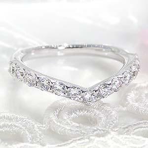 指輪 リング ダイヤモンド レディース V字 0.7ｃｔ プレゼント 誕生日 クリスマス エタニティリング プラチナ950 ハーフエタニティリング | Classic CHESS